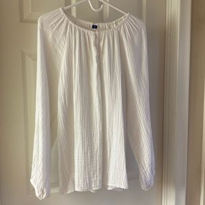 Old Navy White Cotton Gauzy Top- XL Tall